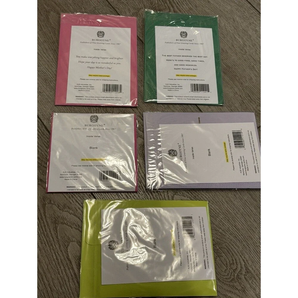 Burgoyne Hand Crafted Blank Greeting Cards‎ Lot Of 8 New Sealed